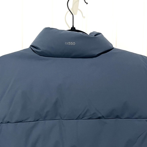 Eddie Bauer EB550 Down Vest Mens Size Large Navy Blue Quilted Puffer Full Zip - Picture 4 of 10